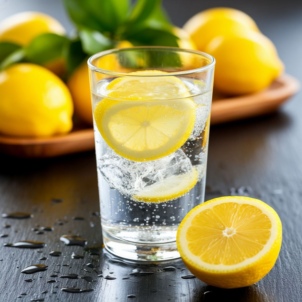 Glass of water with lemon